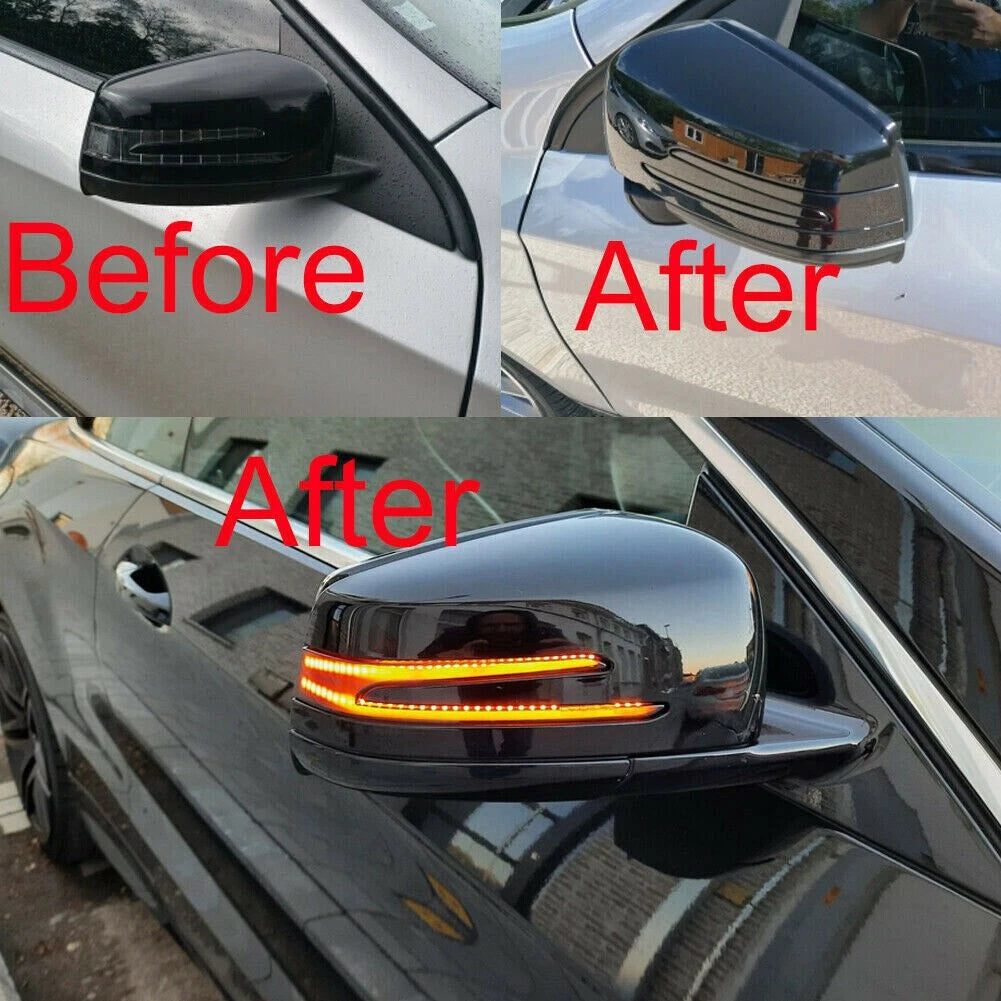 Dynamic LED Side Wing Mirror Turn Signal Lights for Mercedes Benz W204 W212 (2007–2016)