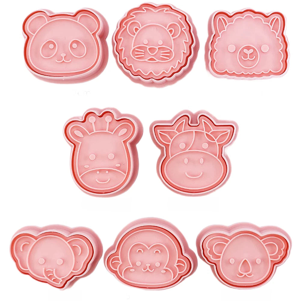 8 Piece Animal Shaped Cookie Molds for Baking - PP Food Safe Tools