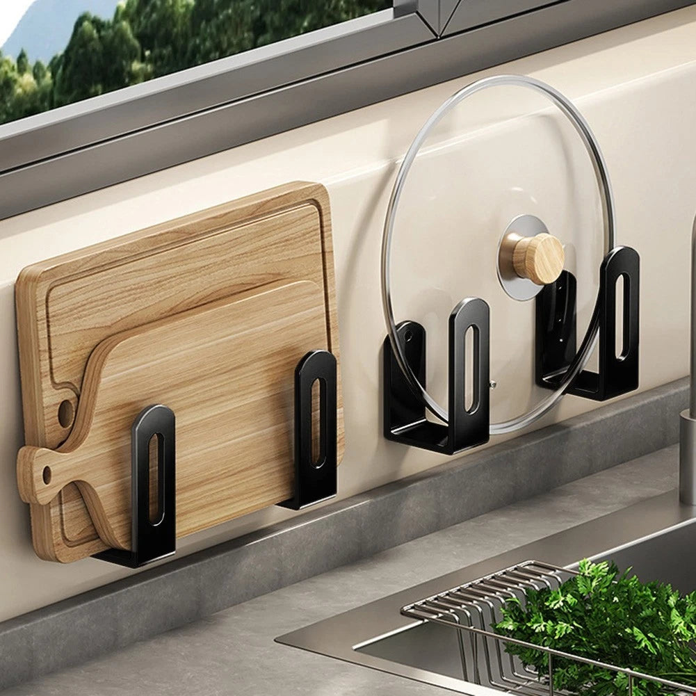 Set of 4 Carbon Steel Under Cabinet Cutting Board Racks for Kitchen