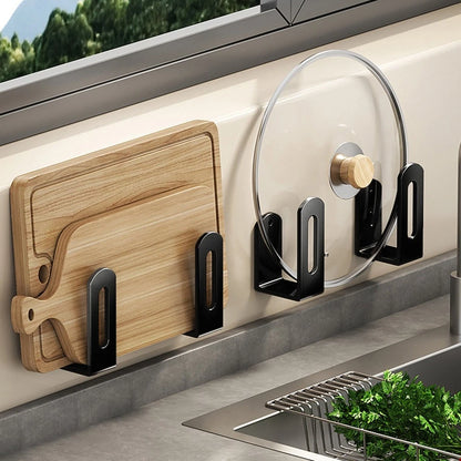 Set of 4 Carbon Steel Under Cabinet Cutting Board Racks for Kitchen
