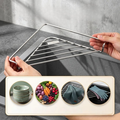 Stainless Steel Drain Rack for Utensils Dishes Towels