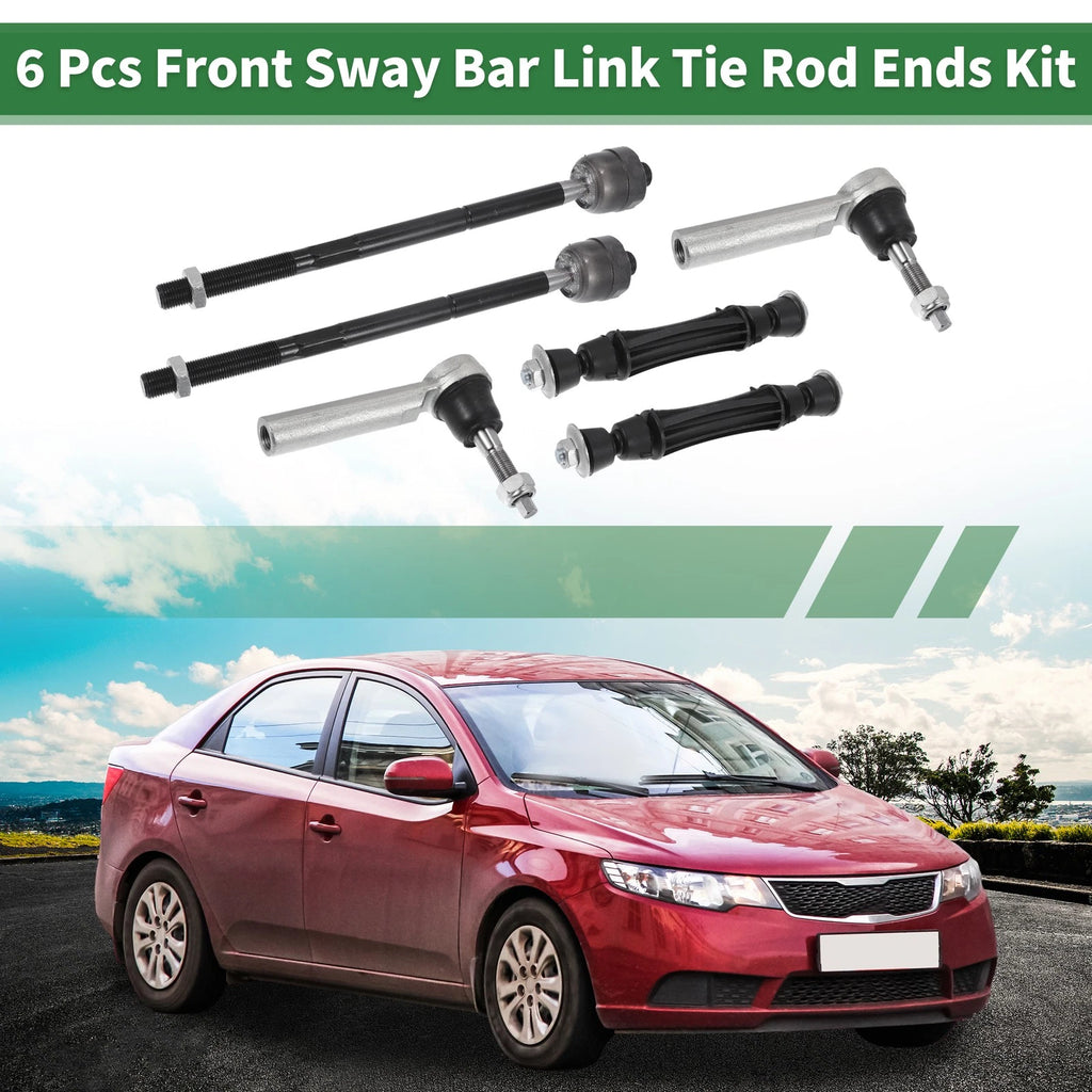 6pcs Front Suspension Kit Tie Rod End Sway Bar Link for Cadillac Escalade (2015–2019)