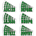 Set of 4 Green Marine Boat Sticker Decals A-Z & 0-9 Numbers