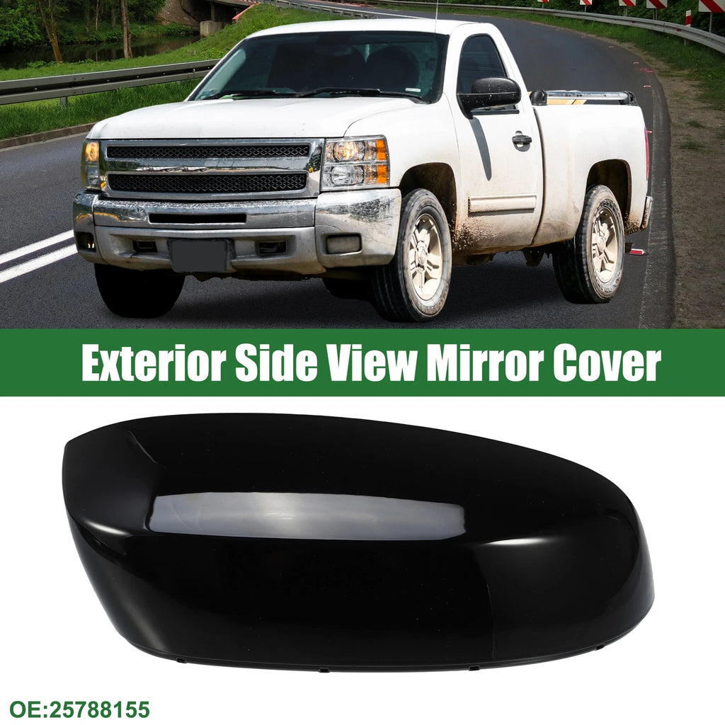 Right Rearview Mirror Cap Gloss Black Replacement for Chevrolet Silverado 1500 (2019–2023)