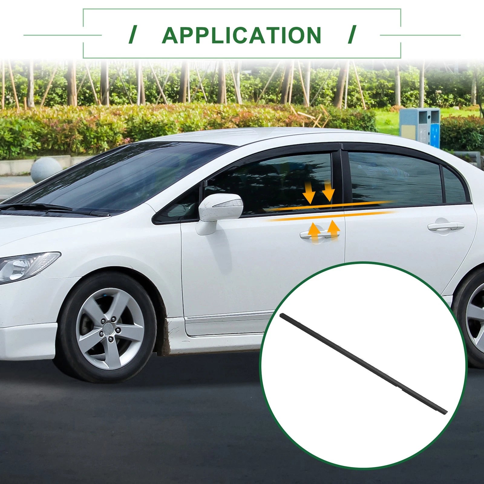 2pcs Front Left Right Weatherstrip Window Seal Replacement for Honda Civic (2016–2021)