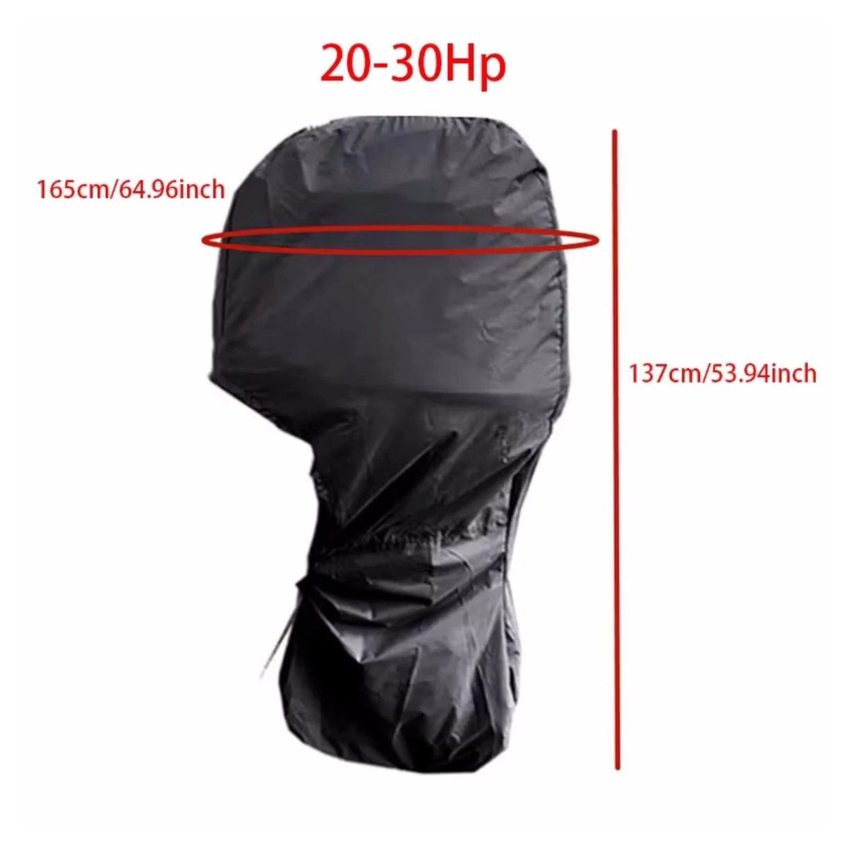 Trailerable Full Boat Outboard Motor Engine Cover fits 20-30 hp Black