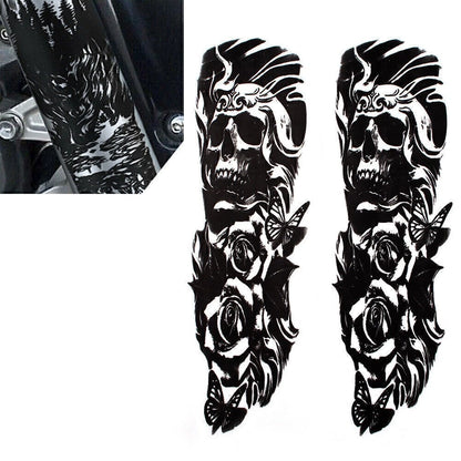 Front Fork Skull Sticker Medallion for Harley Yamaha