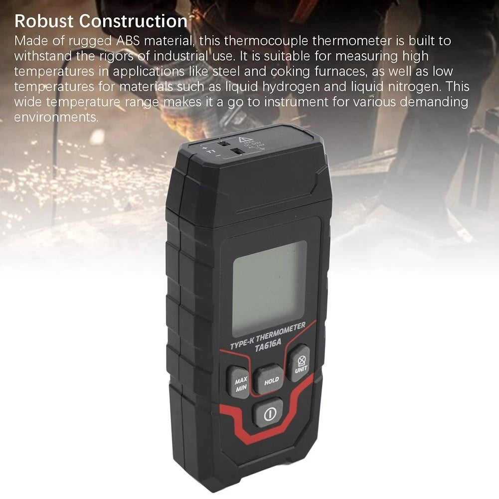 Backlit Digital Thermometer for K-Type Thermocouples (Single Channel)