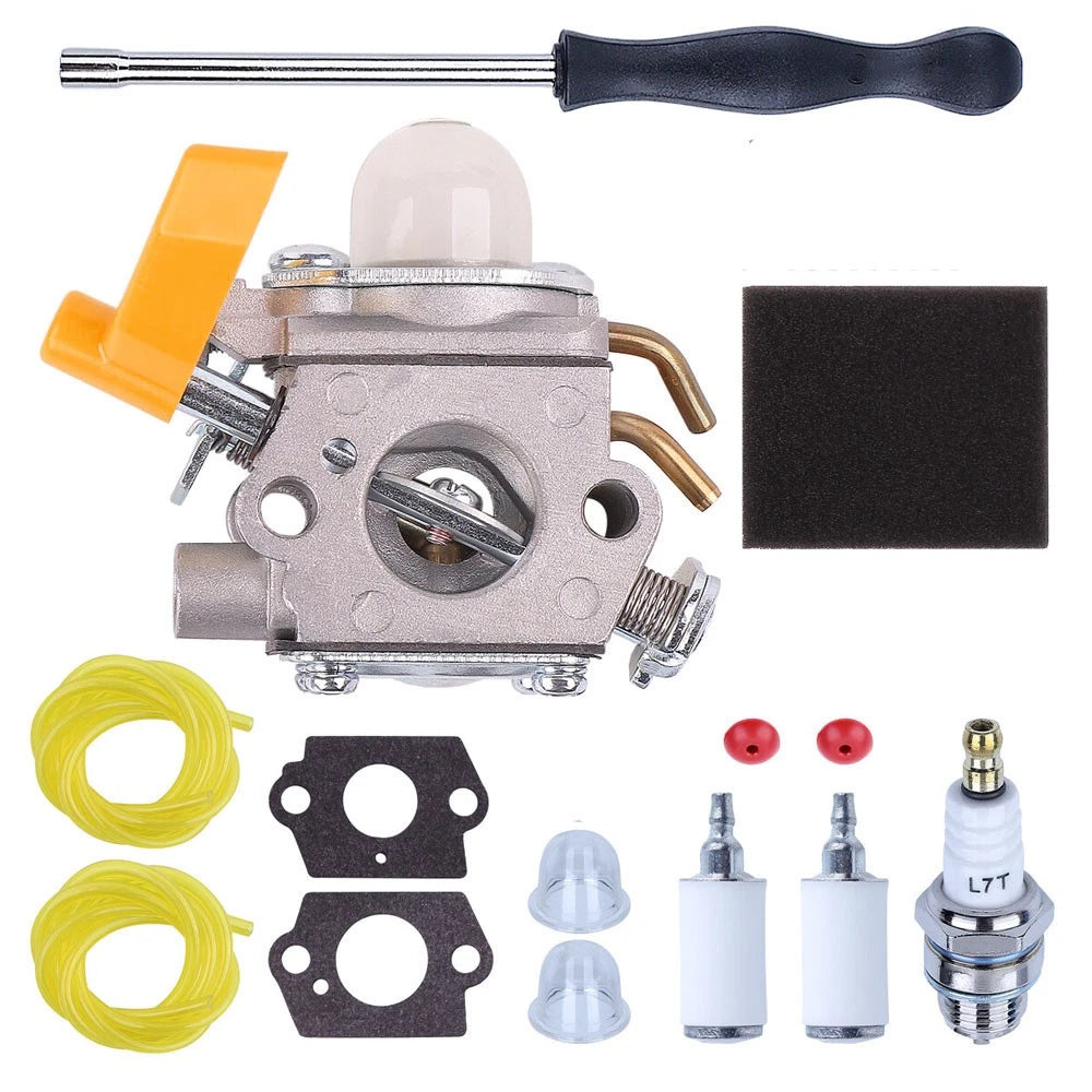 Carburetor Gasket Spark Plug Kit for Homelite Zama Ryobi C1U-H60 (25cc-30cc)