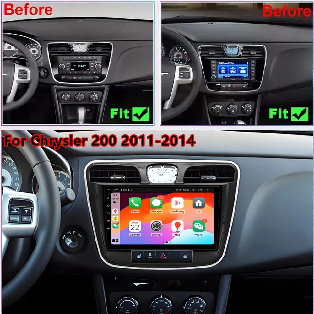 9'' Android Car Stereo GPS Navigation for Chrysler 200 (2011–2014)
