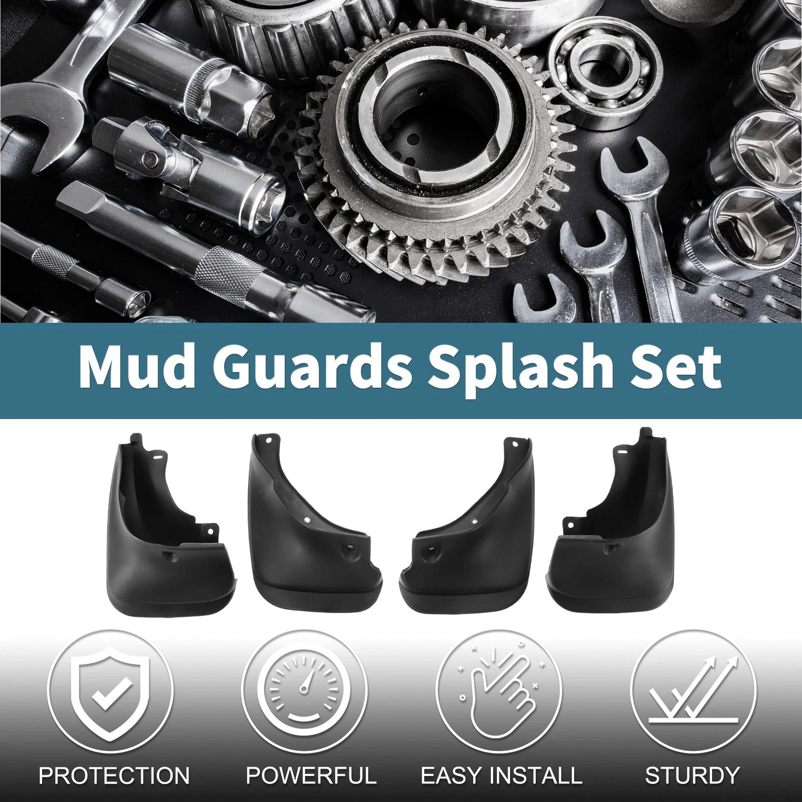 Mud Flaps Splash Guards 1 Set Replacement for Toyota Corolla AE100 Sedan (1993–1997)