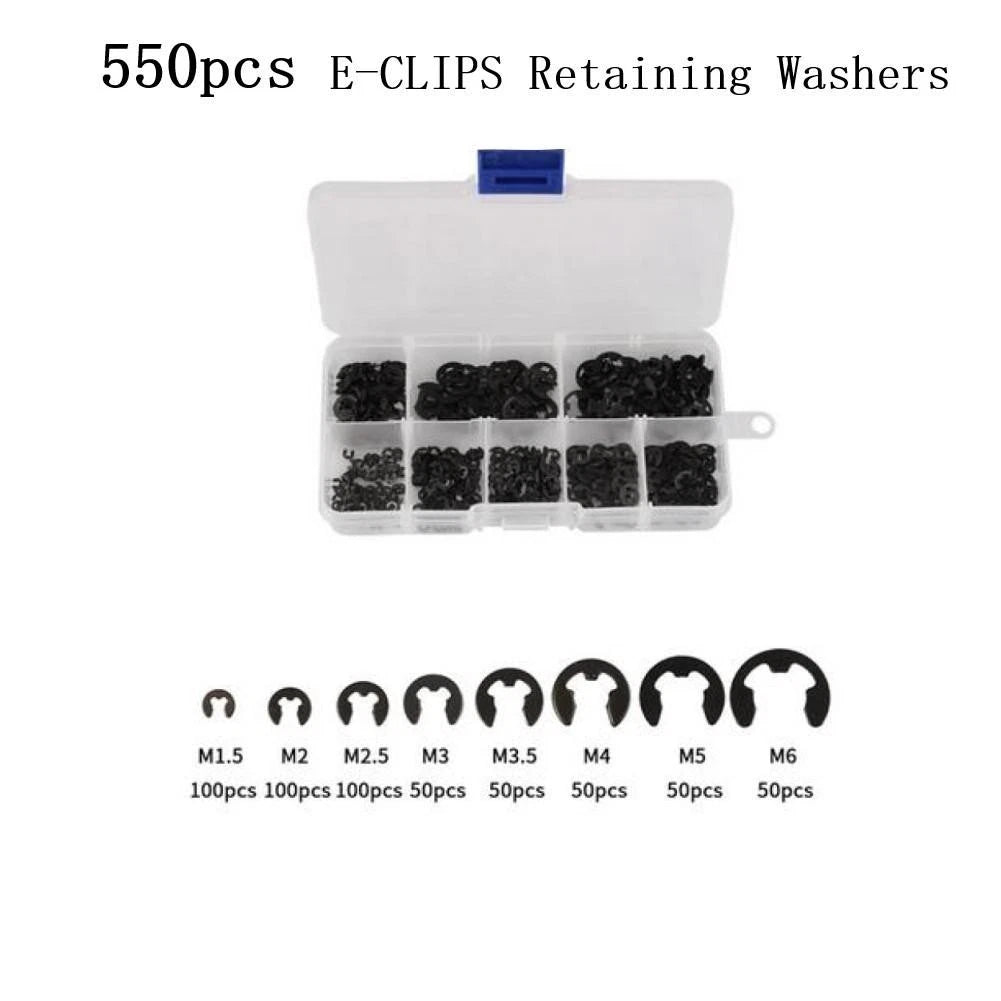 550pcs Assorted Clips Set for Universal Applications (C Circlip)