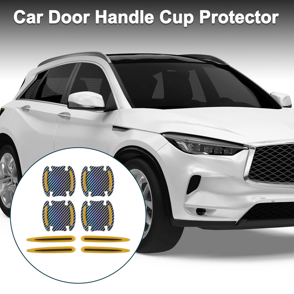 Car Door Handle Cup Protector for - Silver Tone