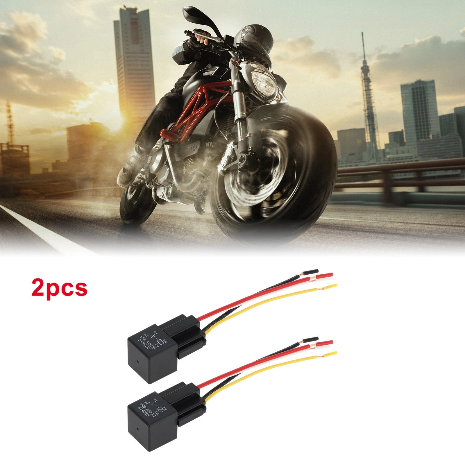 2X 4-Pin 48V 80A Waterproof Auto Relay for Universal Applications