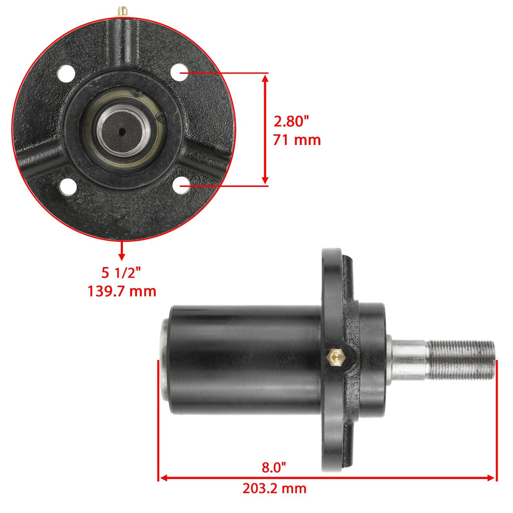 Spindle Assembly Short Shaft Replacement for Dixie Chopper (2001–2007)