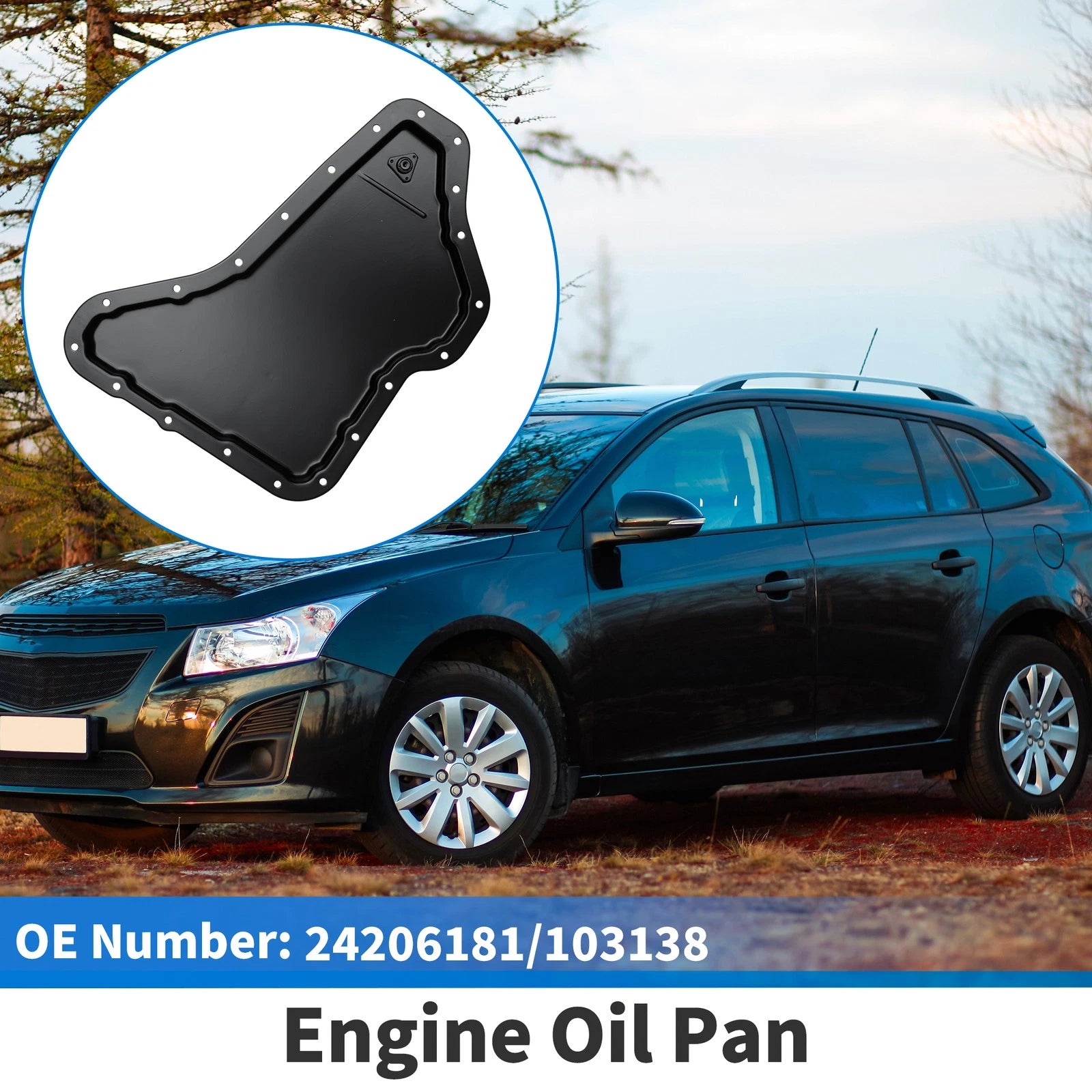 Engine Oil Pan Replacement for Chevrolet Impala (2000–2005) Steel Black