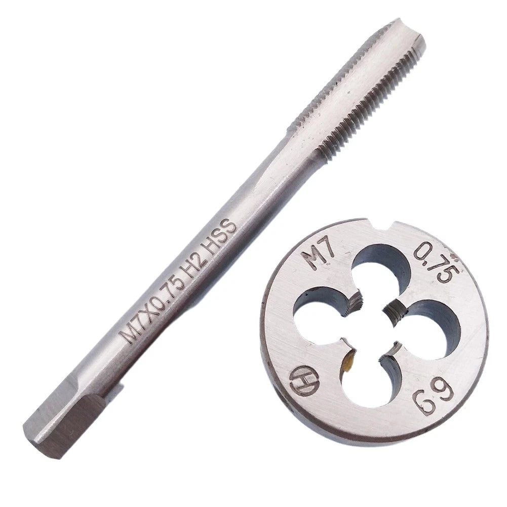 3pcs HSS Tap Die Set M7 0.75mm Metric Thread Right Hand