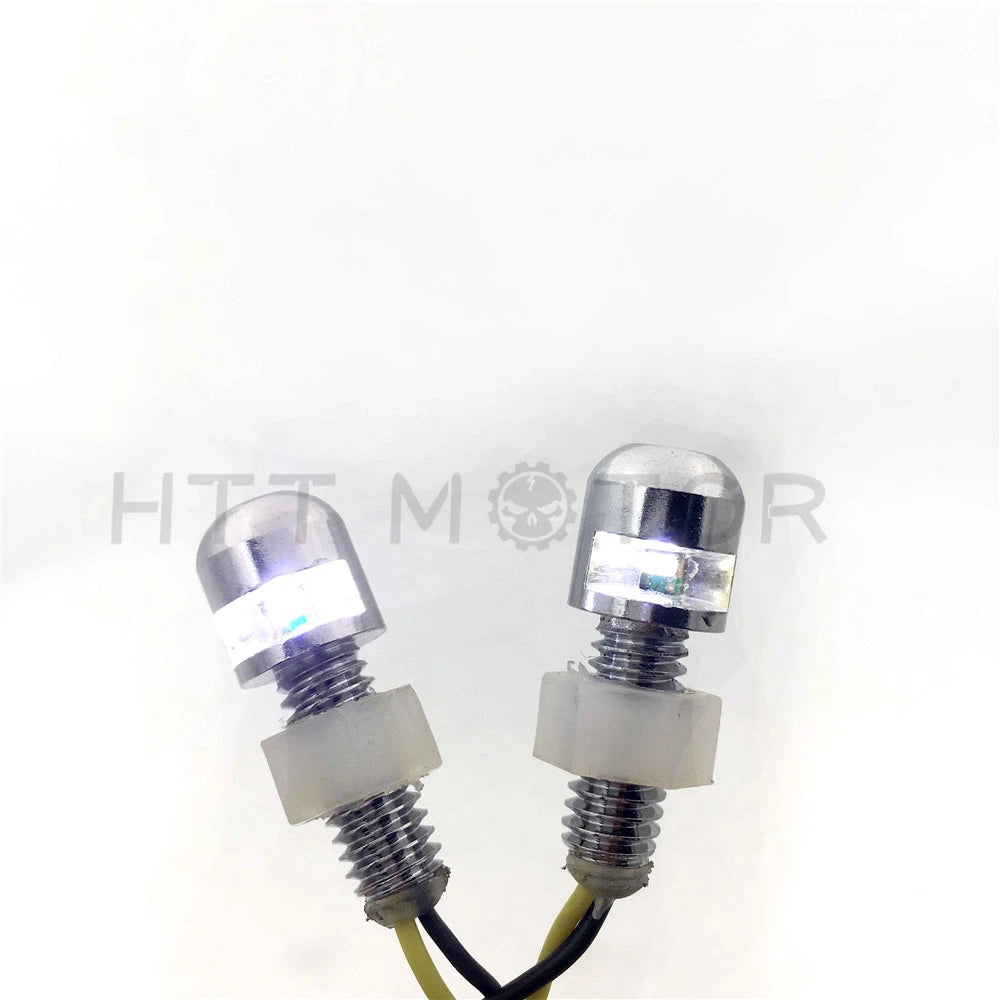 Chrome LED Tag Light Bolt for Custom Chopper Motorcycle