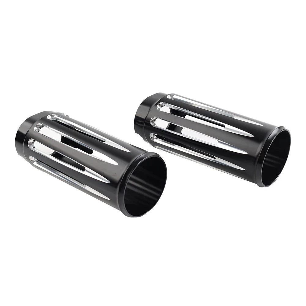 2" Extended Fork Slider Cover Black & Chrome for Harley Touring (2014–2023)