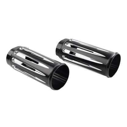 2" Extended Fork Slider Cover Black & Chrome for Harley Touring (2014–2023)