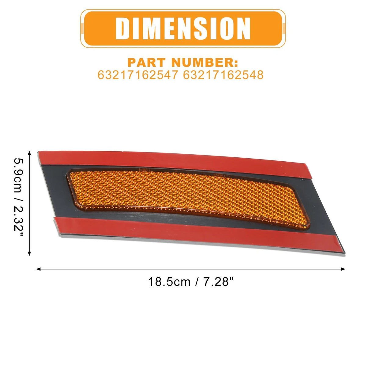 Front Bumper Reflector Side Marker Left for BMW X5 (2007–2013) Yellow
