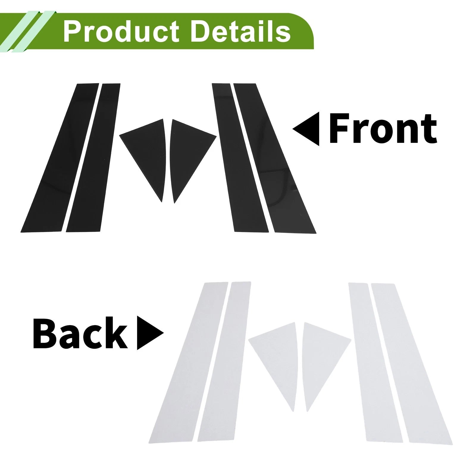 6 Pcs Pillar Window Trim Replacement for Chevy Equinox (2005–2009) Black
