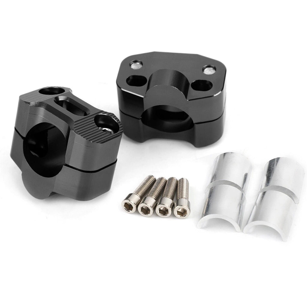 CNC Aluminum Motorcycle Handlebar Risers 22-28mm Universal Clamp Black