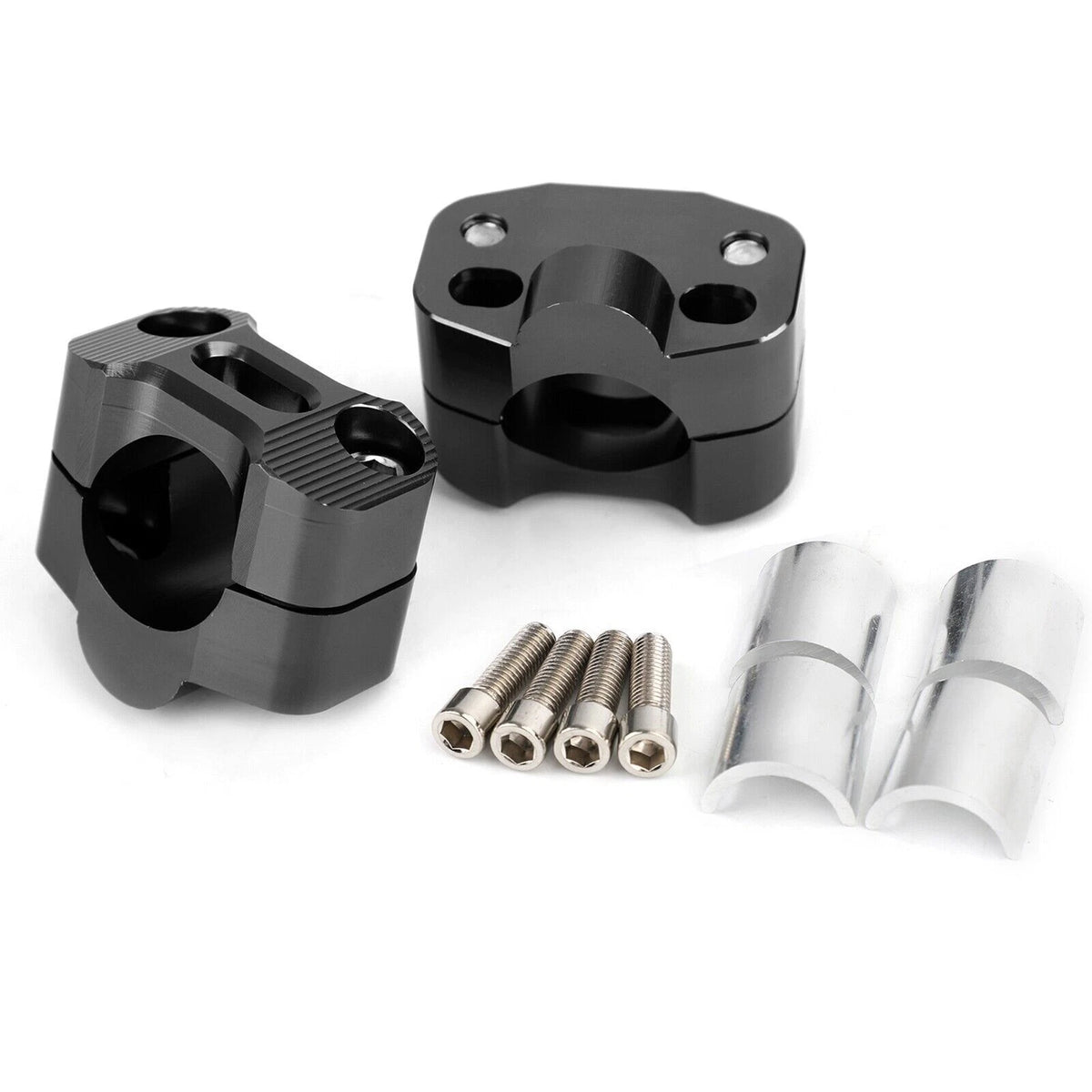 CNC Aluminum Motorcycle Handlebar Risers 22-28mm Universal Clamp Black