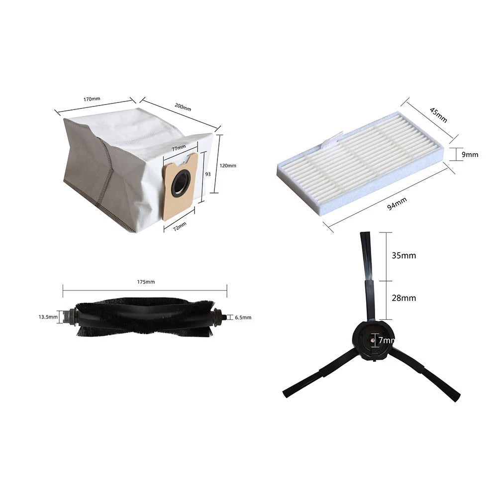 Accessory Kit for Eufy Omni C20 Robot Vacuum (1 Main Brush, 4 Dust Bags)