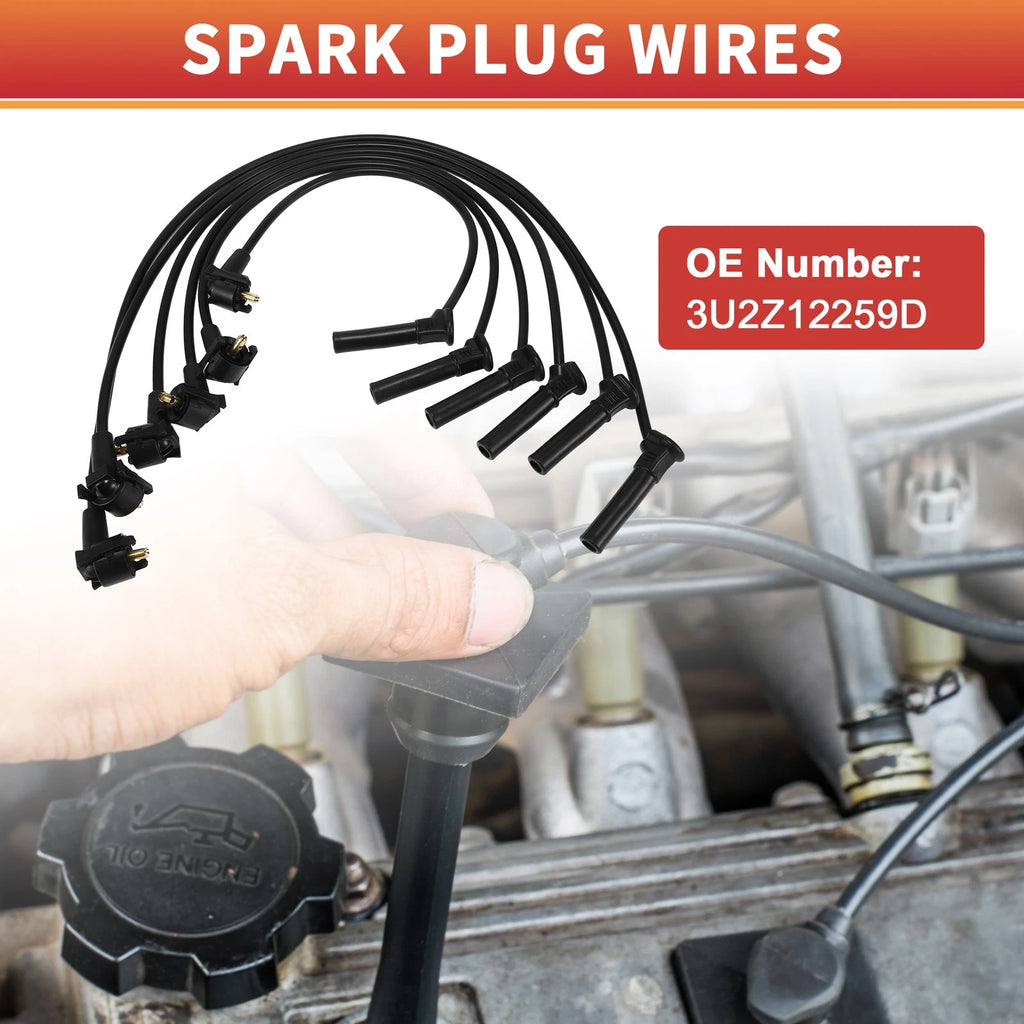 6X Spark Plug Wire Ignition Coil Cable No. 3U2Z12259D for Ford Explorer (2004–2010)