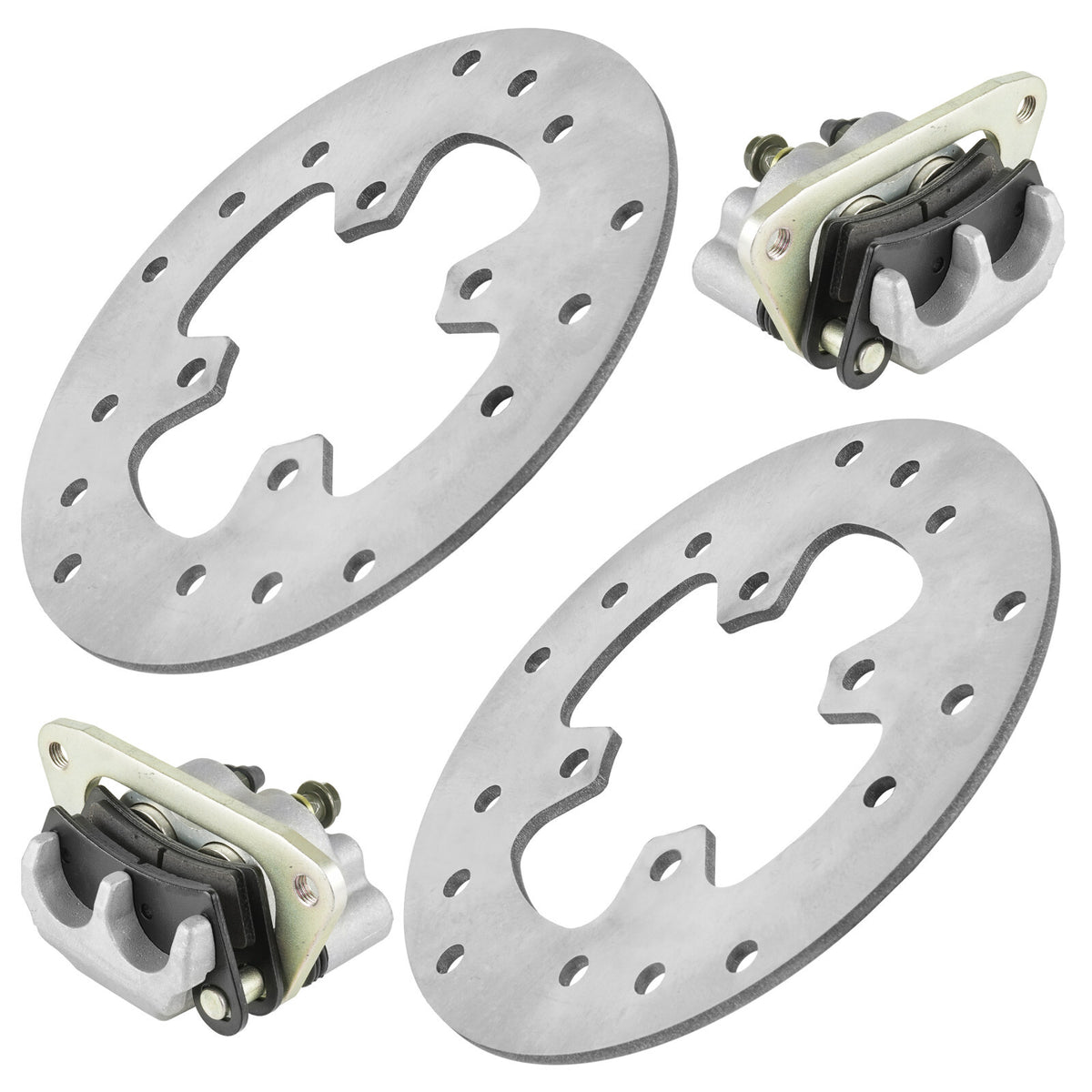 Front Left Right Brake Caliper w Disc Rotor for Polaris Outlaw 450 (2008–2010)
