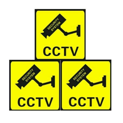 3 Pcs CCTV Security Camera Warning Decal Stickers for Home