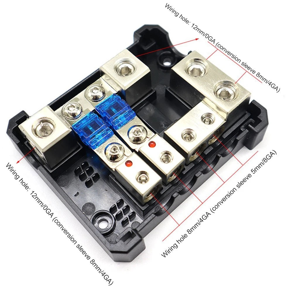 4 Way Fuse Holder Block 60 Amp for Car and Boat Audio System