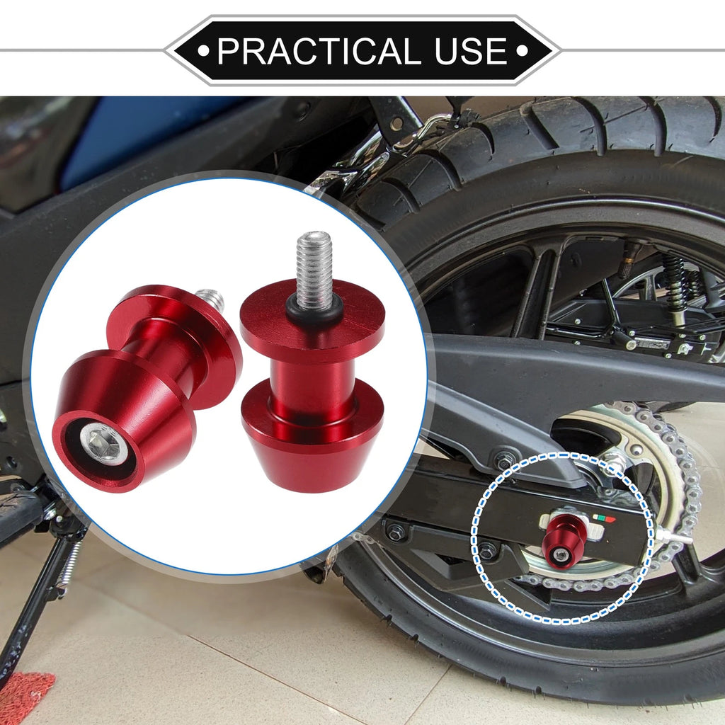 Motorbike Swingarm Spools 6mm CNC Replacement for Red for Universal (Any Year)