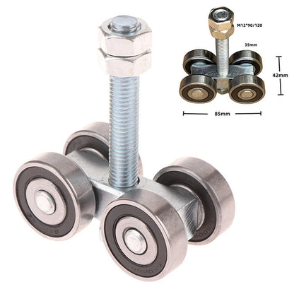 Set of 4 Barn Door Rollers for Trolley System - Easy Installation