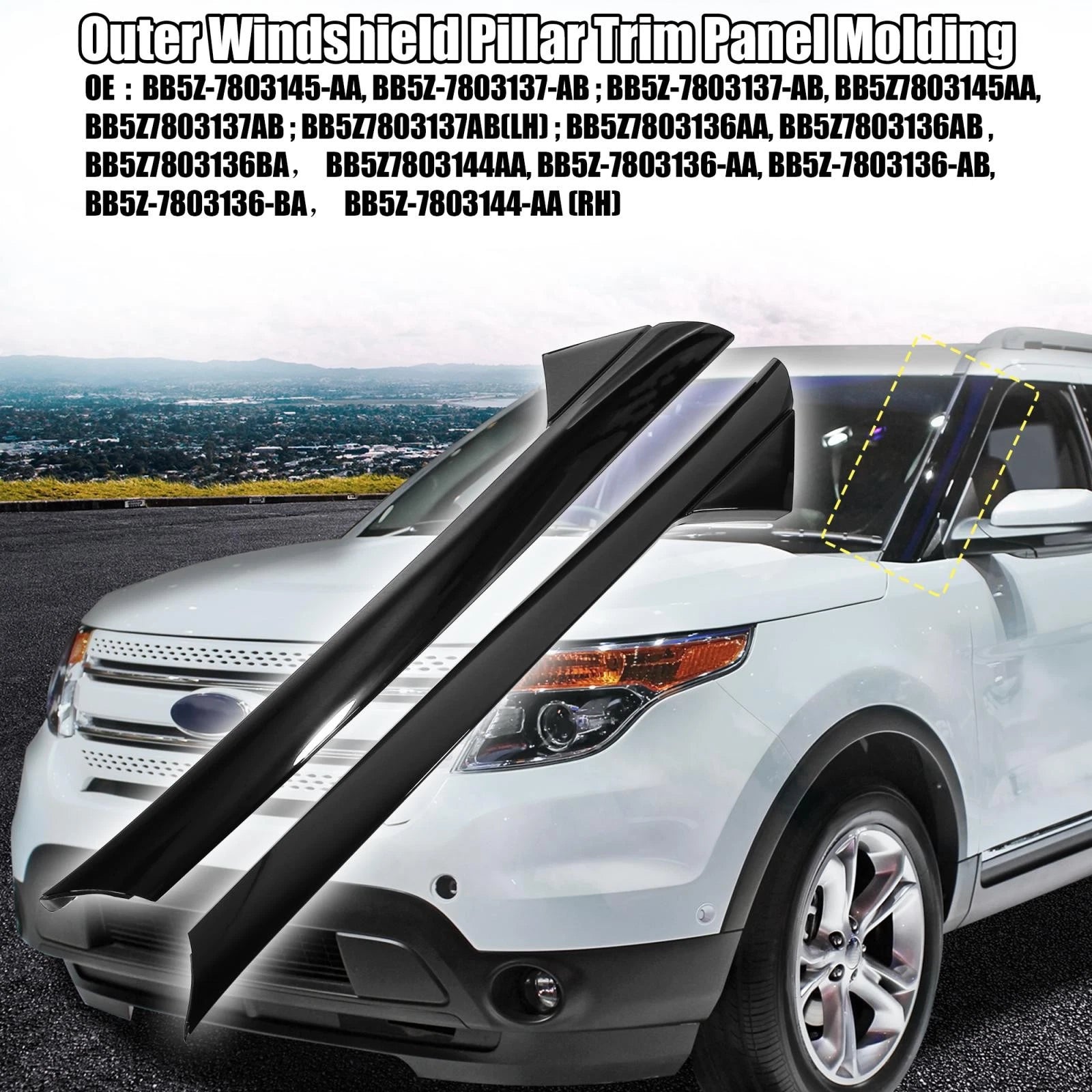 Windshield Pillar Trim Molding Replacement for Ford Explorer (2011–2019)