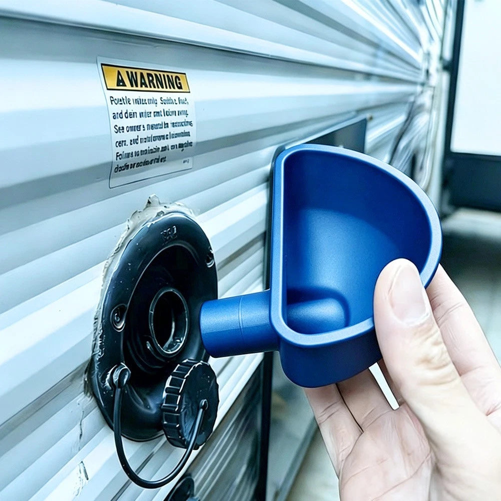 2-Piece Water Filler Funnel with Overflow Control for RV Trailers