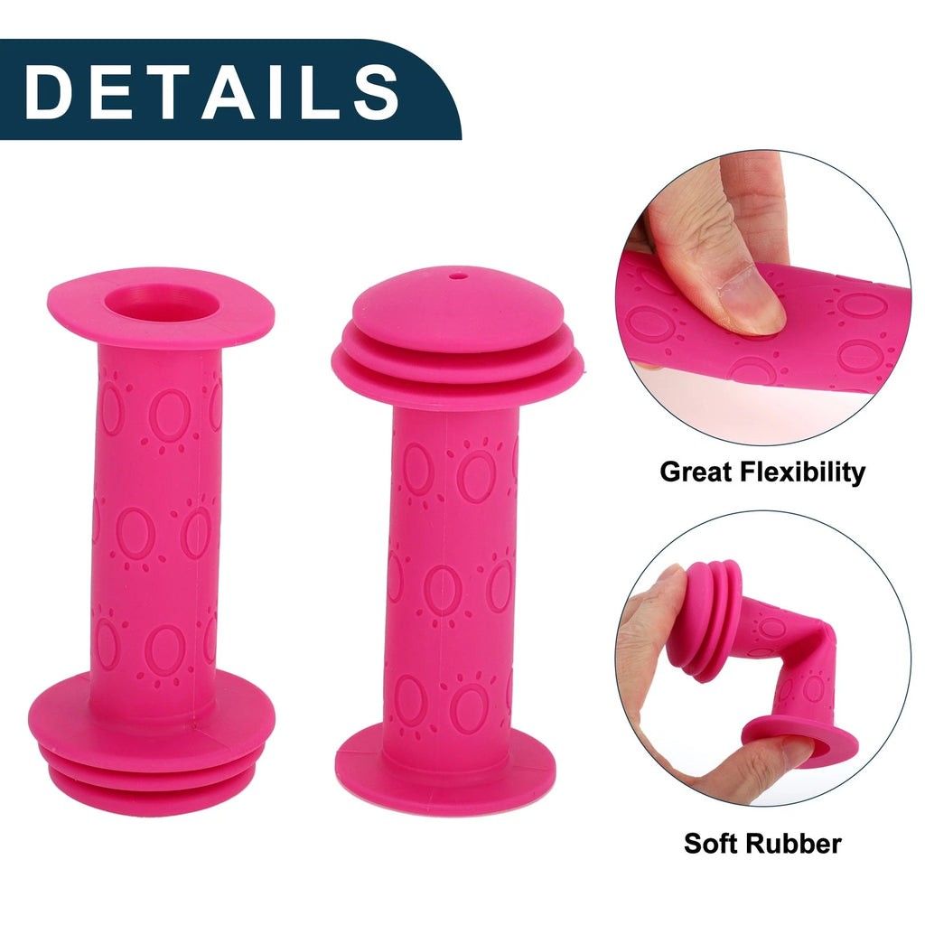 Handlebar Grip Cover Set 105mm Soft MTB End Protector for Rose Red Pair (1 Pair)