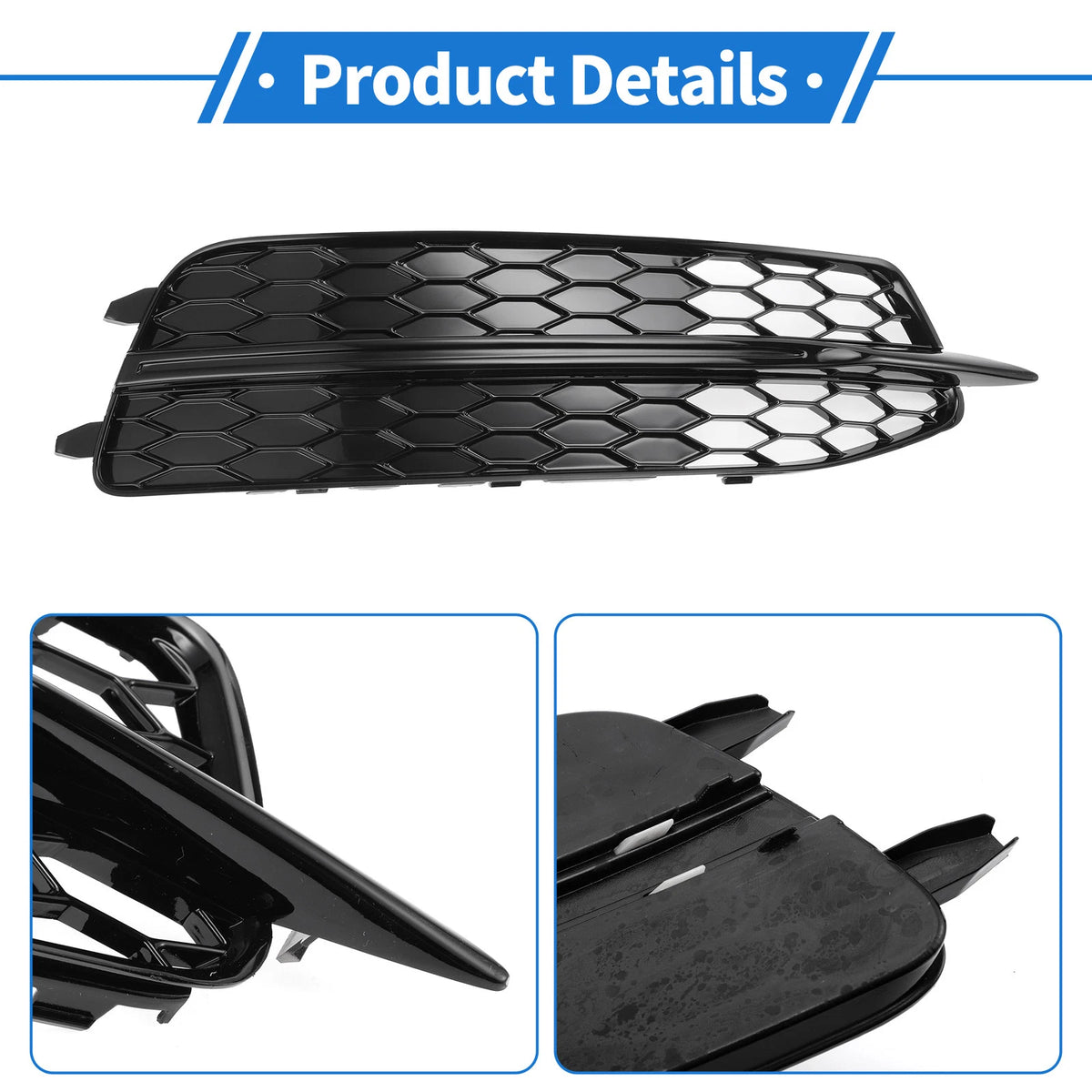 1pc Front Right Fog Light Grill for Audi A6 C7 (2011–2014) No. 4G0807682D Black
