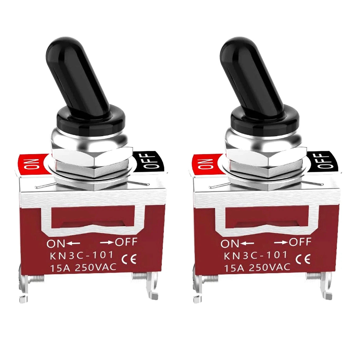 2Pcs 30A 12V Waterproof Toggle Switch for Marine Lights