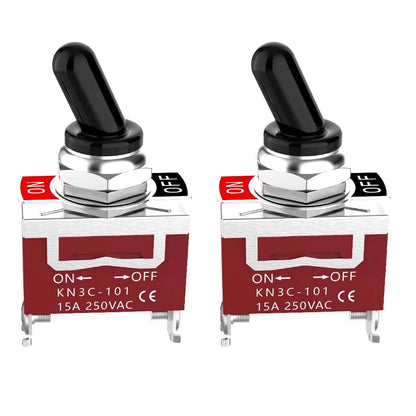 2Pcs 30A 12V Waterproof Toggle Switch for Marine Lights
