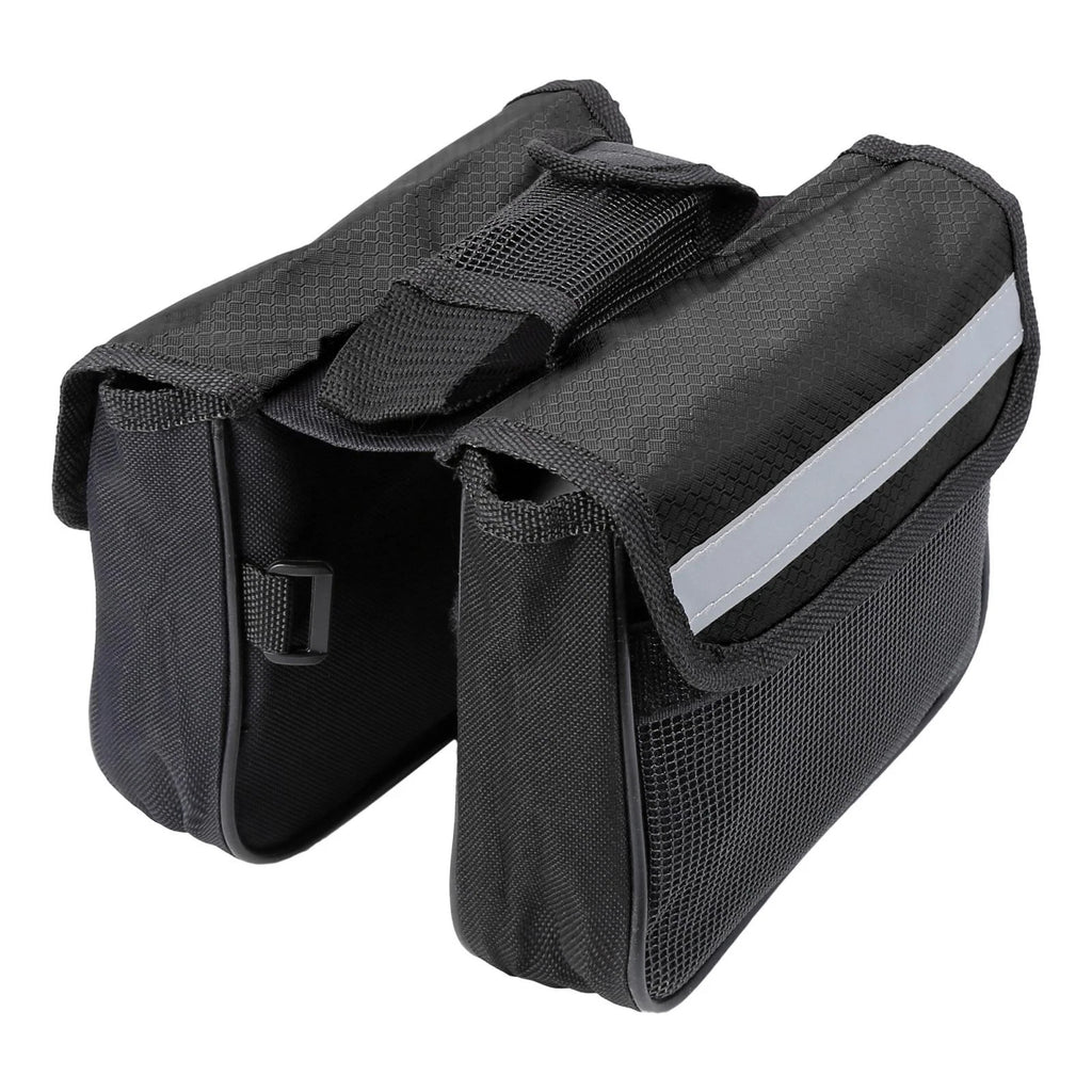 Bike Saddlebag Frame Bag Tool Pouch for Bicycle Black (18–15–15cm)