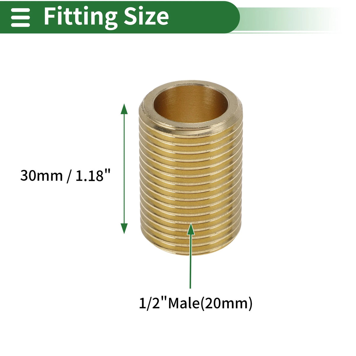 Set of 2 Brass Pipe Fittings 1/2" Male External Wire Harness Connector