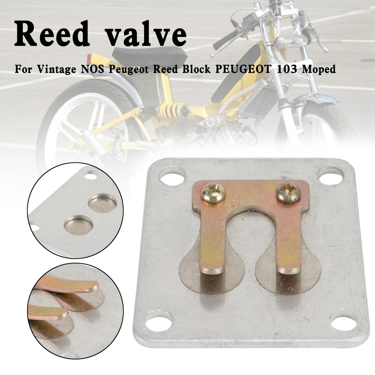 Reed Block Reed Valve for Peugeot 103-SP Moped (NOS, 47229 T9)