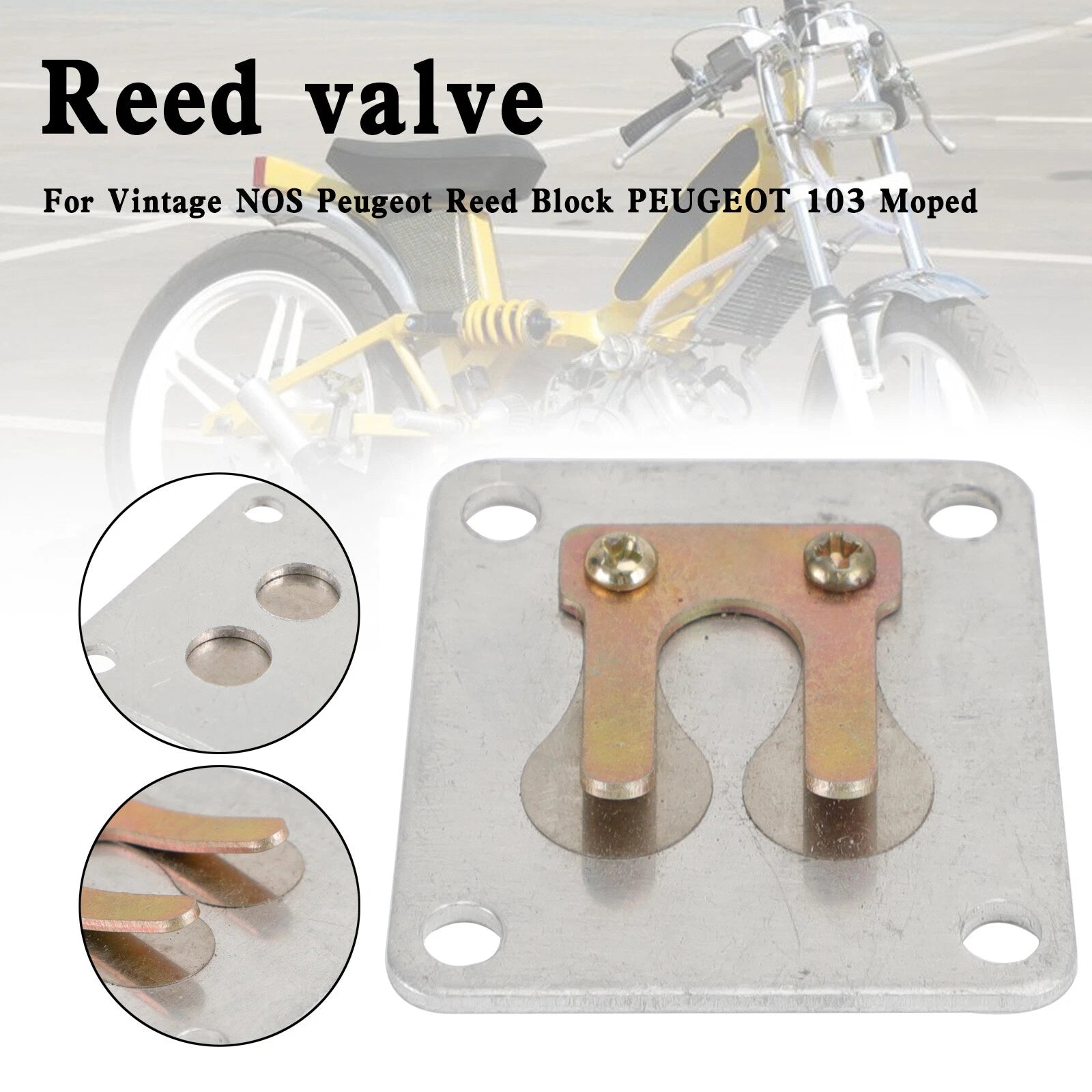 Reed Block Reed Valve for Peugeot 103-SP Moped (NOS, 47229 T9)