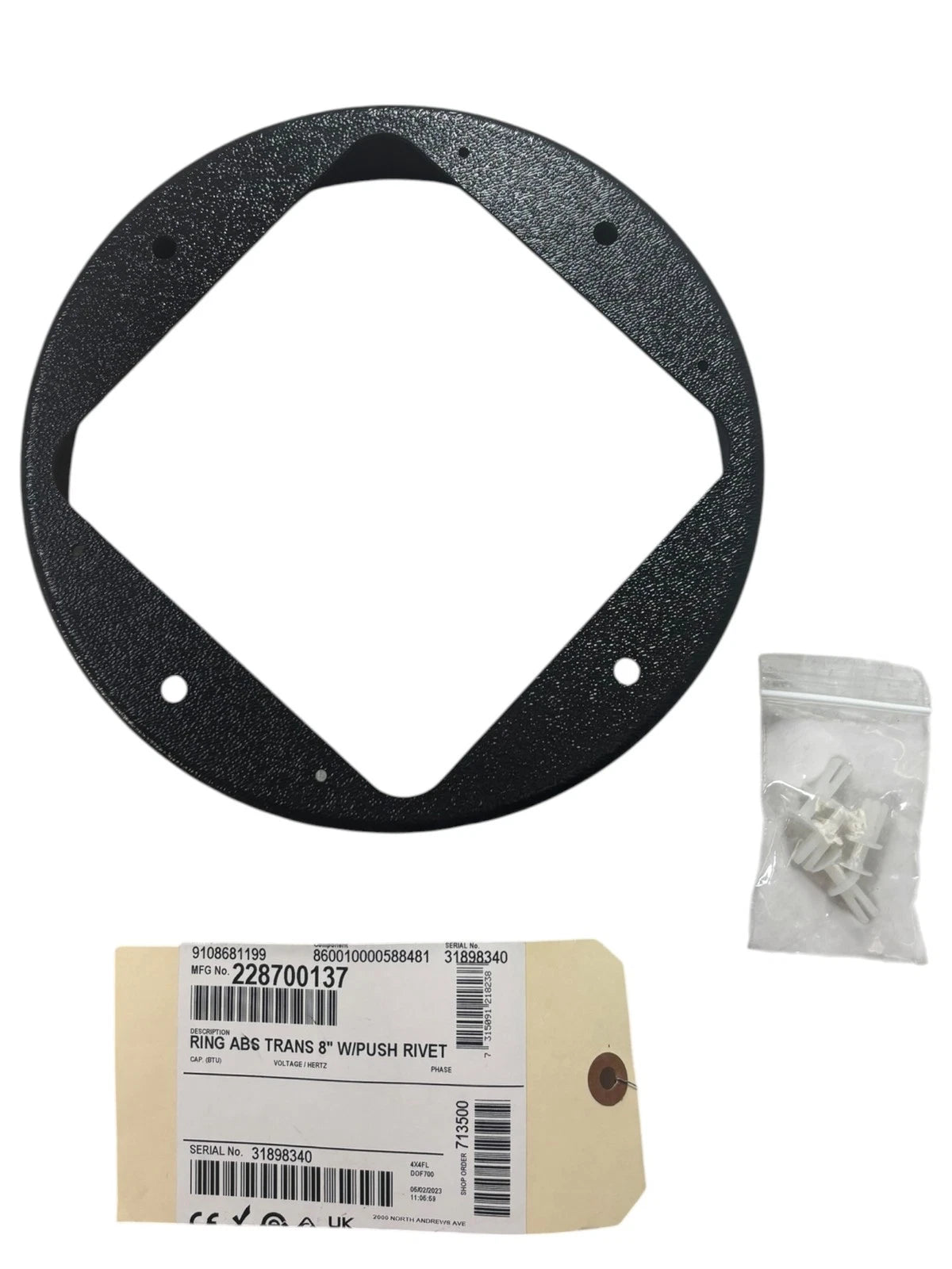 Ring ABS Trans 8'' with Push Rivet for Dometic (228700137)