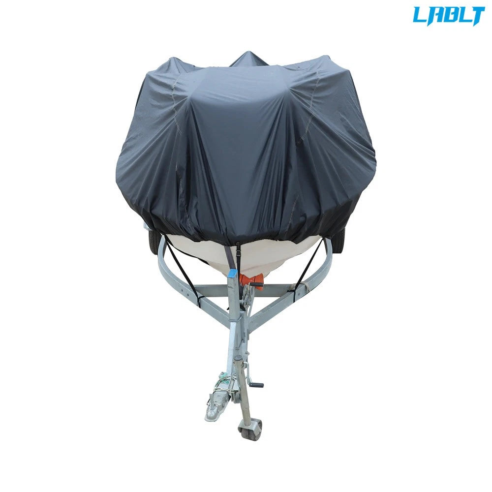 Boat Cover for 17-19ft V-Hull Runabouts (Trailerable, Black)