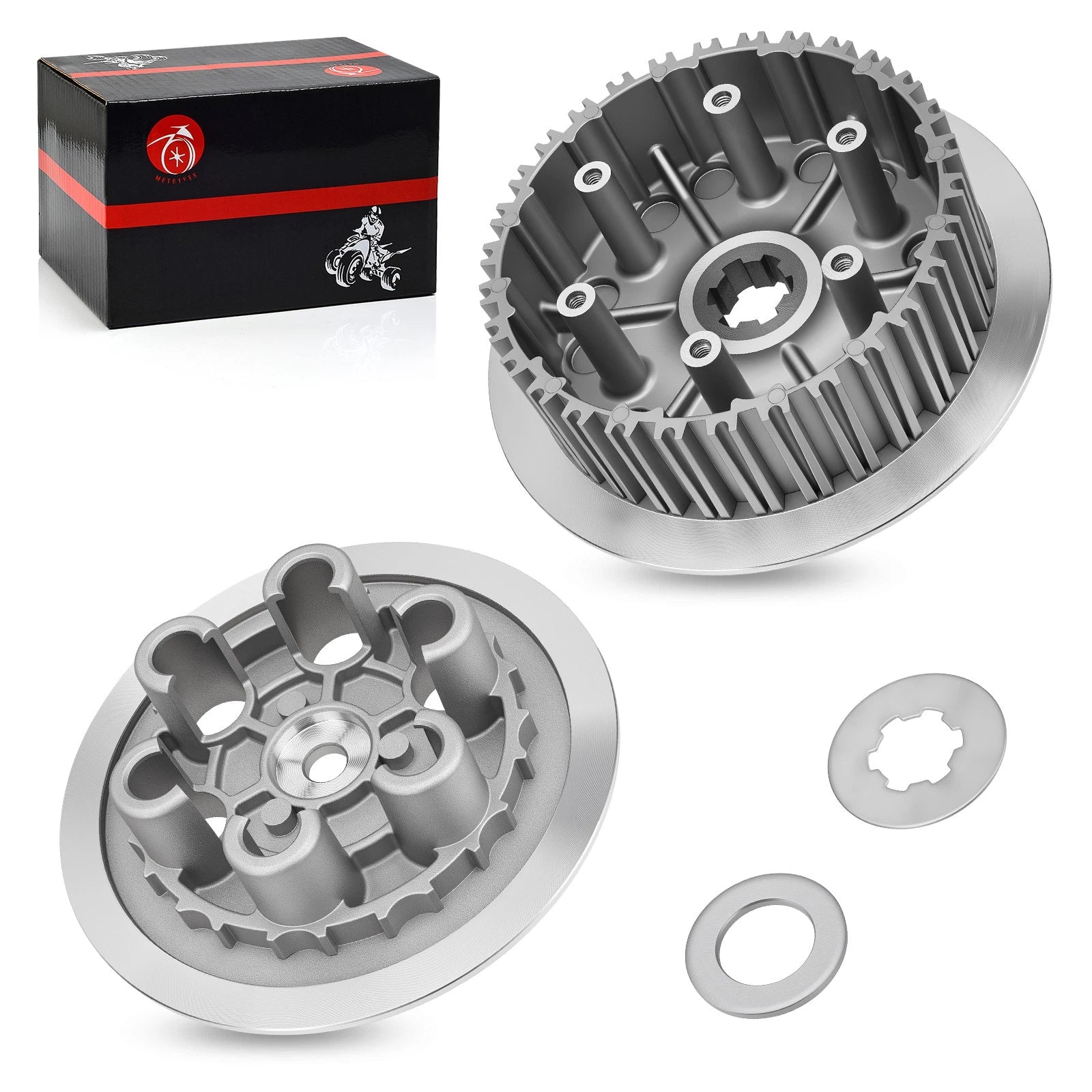 Clutch Center Inner Hub & Outer Pressure Plate w/ Lock Washer for Suzuki RM250Z (2006)