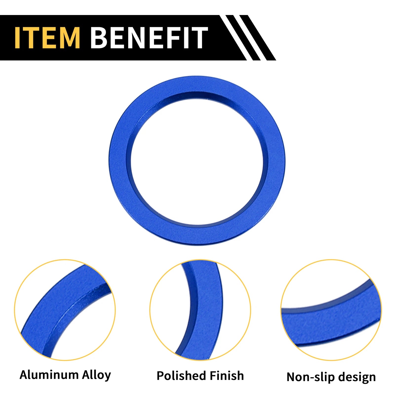 Engine Start Stop Button Switch Knob Cover Ring for Toyota Tacoma (2016–2023) Blue