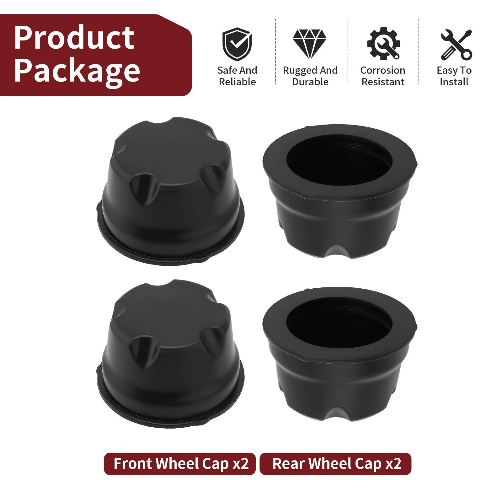 Set of 4 Wheel Hub Caps for Suzuki King Quad 400 450 700 750 (54725-09F01)